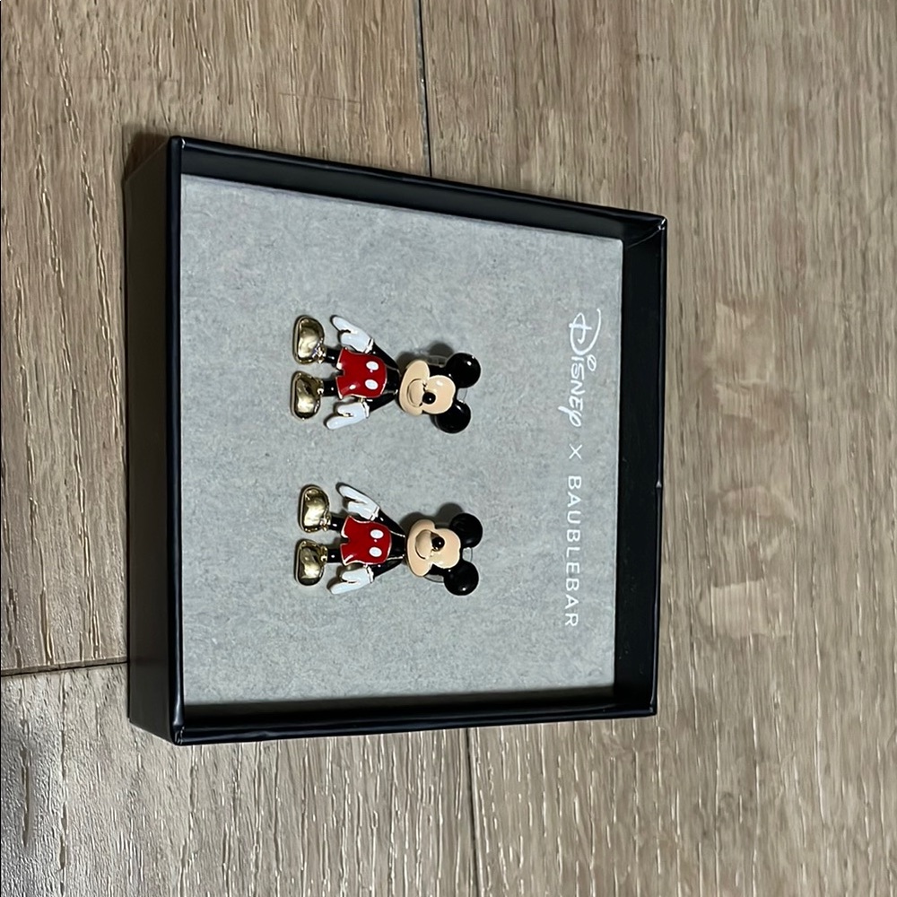 BaubleBar Mickey Mouse Red and Gold Earrings